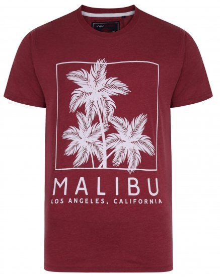 Kam Jeans 5336 Malibu T-Shirt Burgundy - Pólók - Nagyméretű pólók - 2XL-14XL