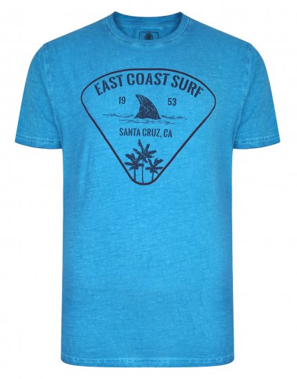 Kam Jeans East Coast Crew Neck Tee Turk Blue - Pólók - Nagyméretű pólók - 2XL-14XL