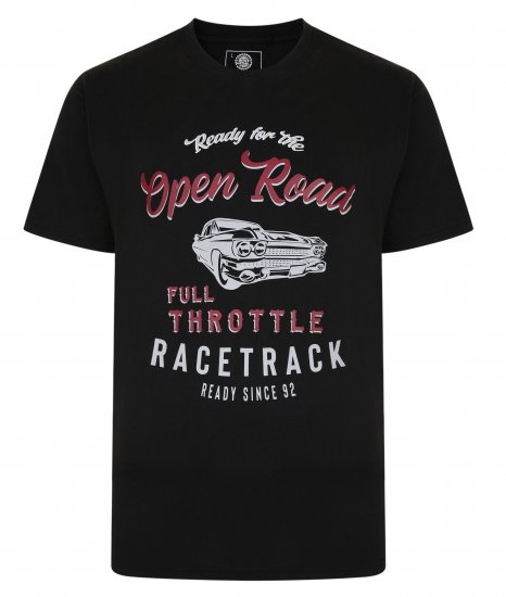 Kam Jeans 5342 Open Road Tee Black - Pólók - Nagyméretű pólók - 2XL-14XL