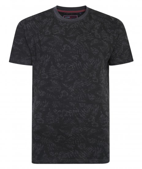 Kam Jeans 5345 Leaf Tee Charcoal - Pólók - Nagyméretű pólók - 2XL-14XL