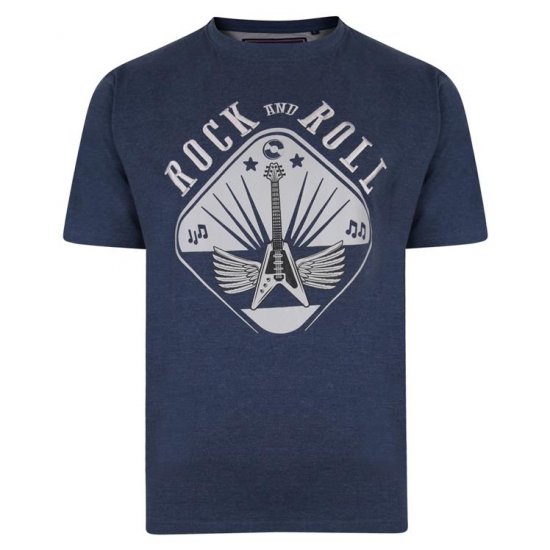 Kam Jeans 5349 Rock N Roll T-shirt Indigo - Pólók - Nagyméretű pólók - 2XL-14XL