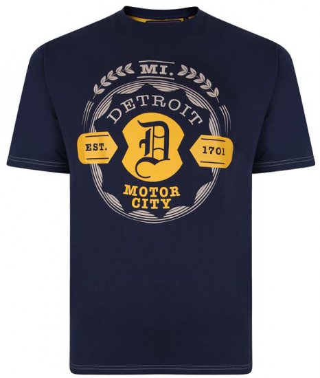 Kam Jeans 5350 Detroits Motors T-shirt Indigo - Pólók - Nagyméretű pólók - 2XL-14XL