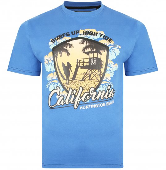 Kam Jeans 5368 California Print T-shirt Blue - Pólók - Nagyméretű pólók - 2XL-14XL