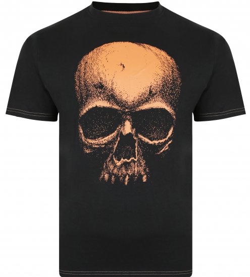 Kam Jeans 5374 Ghost Skull Print T-shirt Black - Pólók - Nagyméretű pólók - 2XL-14XL