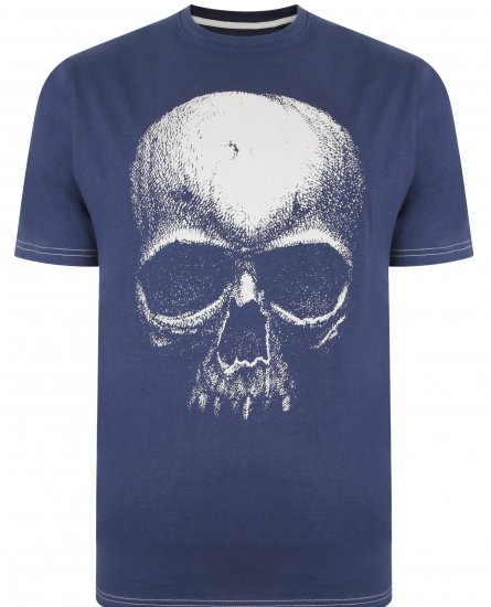 Kam Jeans 5374 Ghost Skull Print T-shirt Navy - Pólók - Nagyméretű pólók - 2XL-14XL