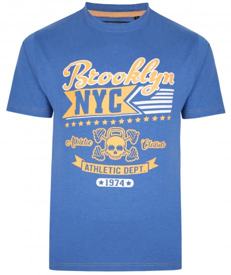 Kam Jeans 5389 Brooklyn NYC T-Shirt Blue - Pólók - Nagyméretű pólók - 2XL-14XL