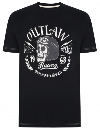 Kam Jeans 5391 Outlaws Skull Print T-Shirt - Pólók - Nagyméretű pólók - 2XL-14XL