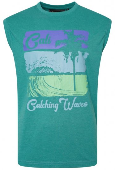 Kam Jeans 5397 California Sleeveless Tee Emerald - Pólók - Nagyméretű pólók - 2XL-14XL