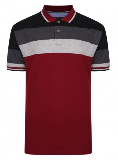 Kam Jeans Contrast Stripe Polo Grey - Pólóingek - Galléros Pólók 2XL-8XL - Pólóingek 2XL-8XL
