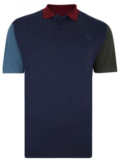 Kam Jeans 5437 Block Panel Pique Polo - Pólóingek - Galléros Pólók 2XL-8XL - Pólóingek 2XL-8XL
