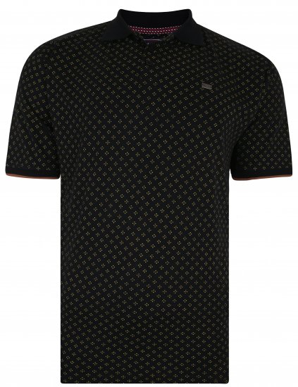 Kam Jeans 5440 Dobby Print Polo - Pólóingek - Galléros Pólók 2XL-8XL - Pólóingek 2XL-8XL