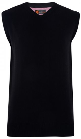 Kam Jeans V-neck Knitted Vest Black - Pulóverek & kapucnis pulóverek - Pulóverek & Kapucnis pulóver 2XL-12XL