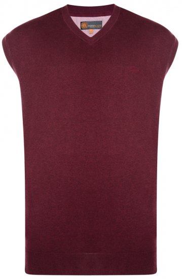 Kam Jeans V-neck Knitted Vest Burgundy - Pulóverek & kapucnis pulóverek - Pulóverek & Kapucnis pulóver 2XL-12XL