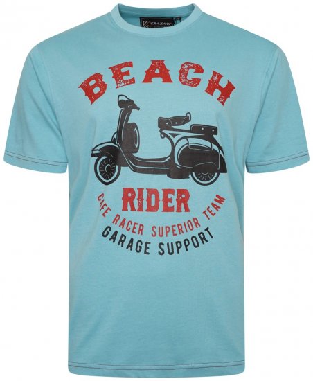 Kam Jeans 5701 Beach Rider Tee Aqua - Pólók - Nagyméretű pólók - 2XL-14XL