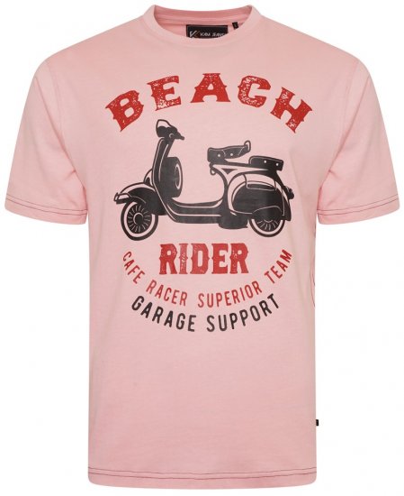 Kam Jeans 5701 Beach Rider Tee Pink - Pólók - Nagyméretű pólók - 2XL-14XL