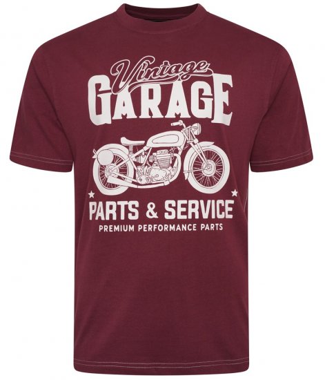 Kam Jeans 5702 Vintage Print T-Shirt Plum - Pólók - Nagyméretű pólók - 2XL-14XL