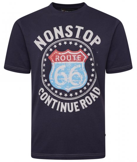 Kam Jeans 5708 Route 66 T-Shirt Navy - Pólók - Nagyméretű pólók - 2XL-14XL