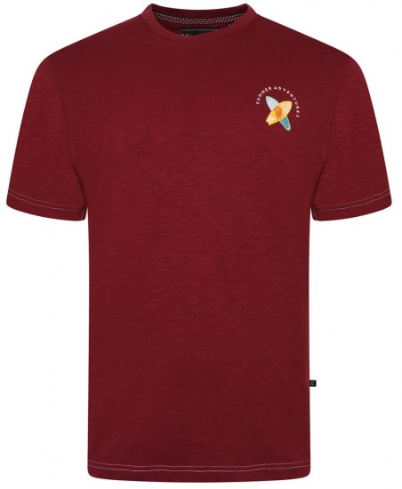Kam Jeans 5709 Summer Adventure Print Tee Burgundy - Pólók - Nagyméretű pólók - 2XL-14XL