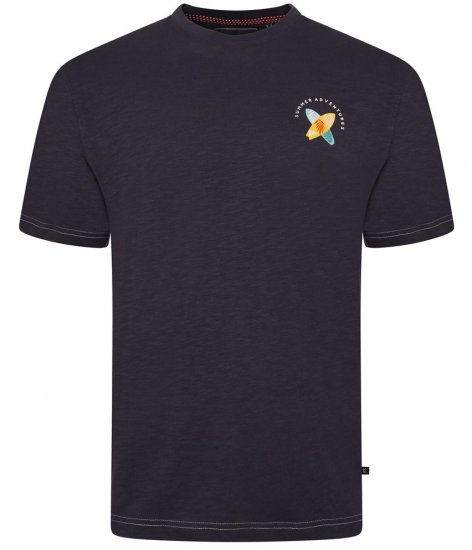 Kam Jeans 5709 Summer Adventure Print Tee Indigo - Pólók - Nagyméretű pólók - 2XL-14XL