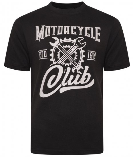 Kam Jeans 5712 Twin Pack Motorcycle/Cycle Print Tee Black and Navy - Pólók - Nagyméretű pólók - 2XL-14XL