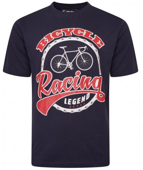Kam Jeans 5712 Twin Pack Motorcycle/Cycle Print Tee Black and Navy - Pólók - Nagyméretű pólók - 2XL-14XL
