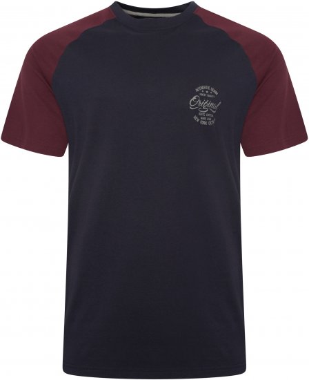 Kam Jeans 5747 Raglan T-Shirt with Print Navy - Pólók - Nagyméretű pólók - 2XL-14XL