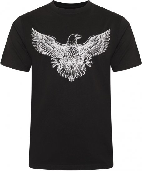 Kam Jeans 5758 Eagle Print T-Shirt Black - Pólók - Nagyméretű pólók - 2XL-14XL