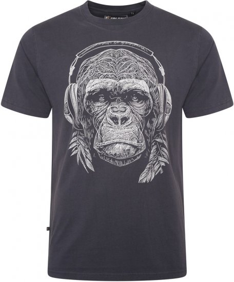Kam Jeans 5759 Stencil Gorilla Print T-Shirt Indigo - Pólók - Nagyméretű pólók - 2XL-14XL