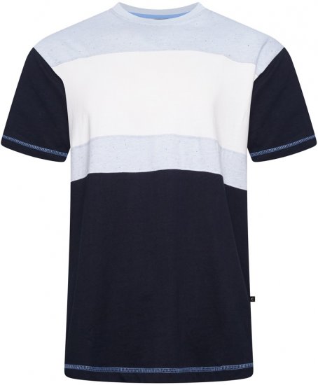 Kam Jeans 5780 Cut And Sew Panel T-Shirt Navy - Pólók - Nagyméretű pólók - 2XL-14XL