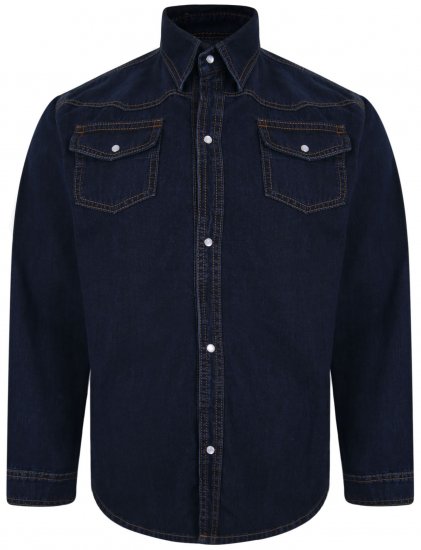 Kam Jeans 602 Denim Shirt Indigo - Ingek - Ingek 2XL-10XL