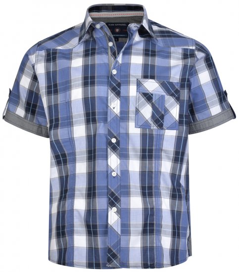 Kam Jeans 6165 Short Sleeve Shirt Navy - Ingek - Ingek 2XL-10XL