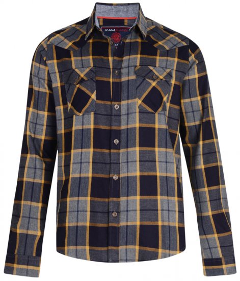 Kam Jeans 6172 Long Sleeve Shirt Grey - Ingek - Ingek 2XL-10XL