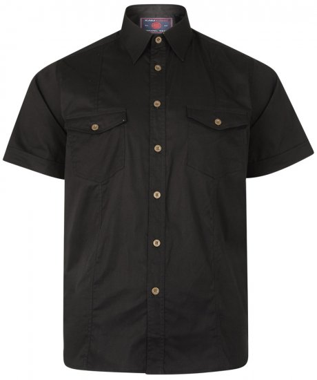 Kam Jeans 6180 Short Sleeve Shirt Black - DUPLICATE - Ingek - Ingek 2XL-10XL