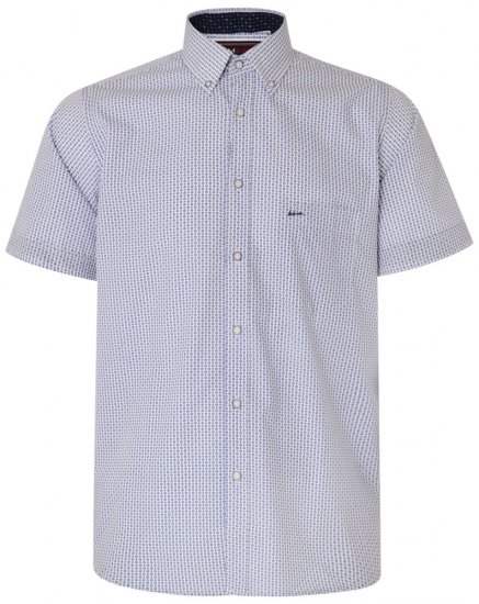 Kam Jeans 6186 Short Sleeve Shirt Blue - Ingek - Ingek 2XL-10XL