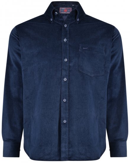 Kam Jeans 6195 Long Sleeve Corduroy Shirt Navy - Ingek - Ingek 2XL-10XL
