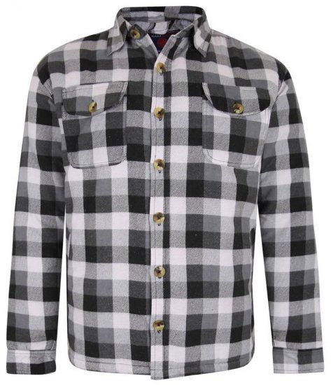 Kam Jeans 6213 Sherpa Lined Flannel Shirt Black - Ingek - Ingek 2XL-10XL