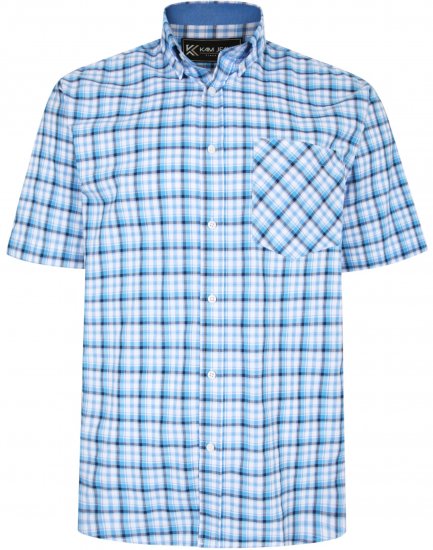 Kam Jeans 6214 Check Shirt Blue - Ingek - Ingek 2XL-10XL
