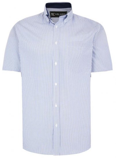 Kam Jeans 6218 SS Casual Stripe Shirt Navy - Ingek - Ingek 2XL-10XL