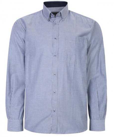 Kam Jeans 6224 LS Mini Stripe Shirt Navy - Ingek - Ingek 2XL-10XL