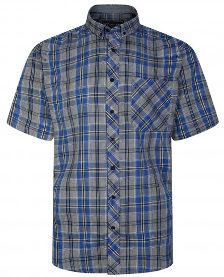 Kam Jeans 6241 SS Check Shirt Blue - Ingek - Ingek 2XL-10XL
