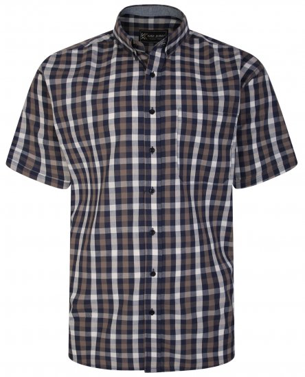 Kam Jeans 6246 SS Check Shirt Navy - Ingek - Ingek 2XL-10XL