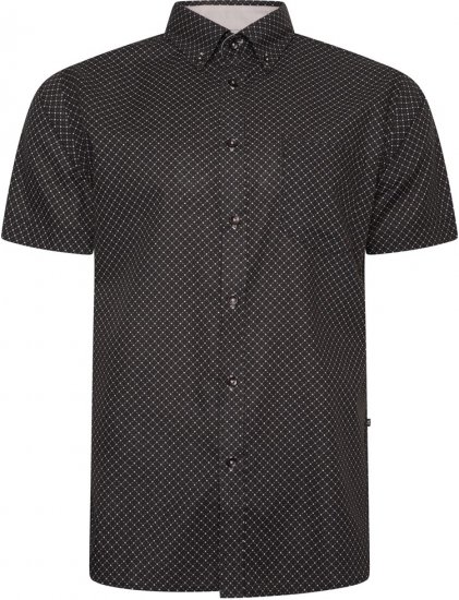 Kam Jeans 6299 All Over Diamond Print Small Sleeve Shirt Black - Ingek - Ingek 2XL-10XL