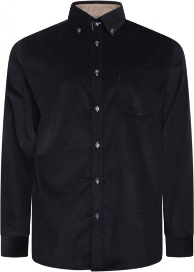 Kam Jeans 6304 Long Sleeve Fine Cotton Cordurouy Shirt Navy - Ingek - Ingek 2XL-10XL
