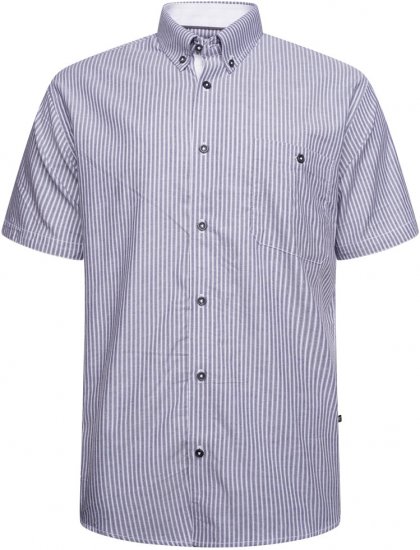 Kam Jeans 6319 Casual Stripe Shirt Charcoal - Ingek - Ingek 2XL-10XL