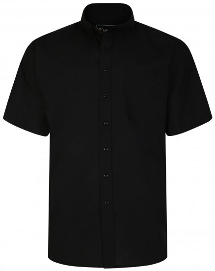 Kam Jeans 660 Classic Short Sleeve Office Shirt Black - Ingek - Ingek 2XL-10XL