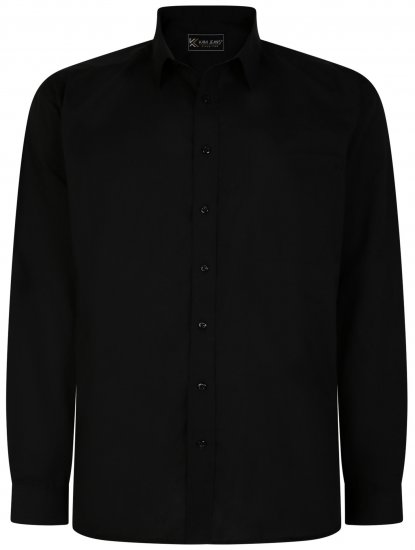 Kam Jeans 661 Classic Long Sleeve Office Shirt Black - Ingek - Ingek 2XL-10XL