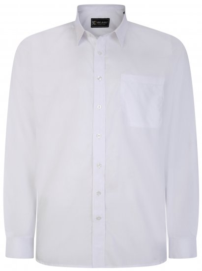 Kam Jeans 661 Classic Long Sleeve Office Shirt White - Ingek - Ingek 2XL-10XL