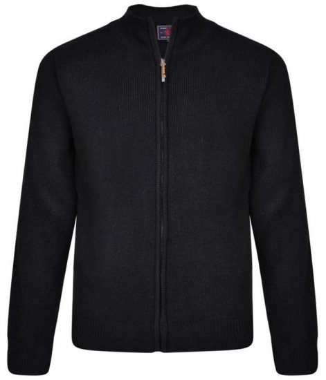 Kam Jeans 68 Casual Zip Thru Knitted Jumper Navy - Pulóverek & kapucnis pulóverek - Pulóverek & Kapucnis pulóver 2XL-12XL