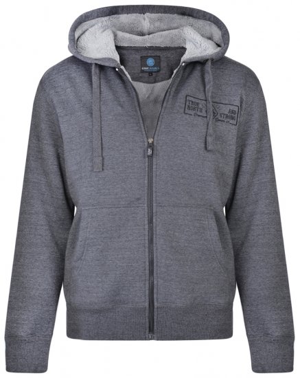 Kam Jeans 7006 Sherpa Lined Hoodie Charcoal - Pulóverek & Kapucnis pulóverek - Pulóverek & Kapucnis pulóver 2XL-12XL
