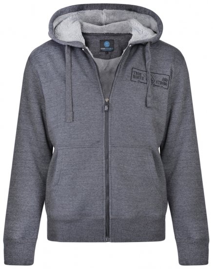 Kam Jeans 7006 Sherpa Lined Hoodie Charcoal - Pulóverek & kapucnis pulóverek - Pulóverek & Kapucnis pulóver 2XL-12XL